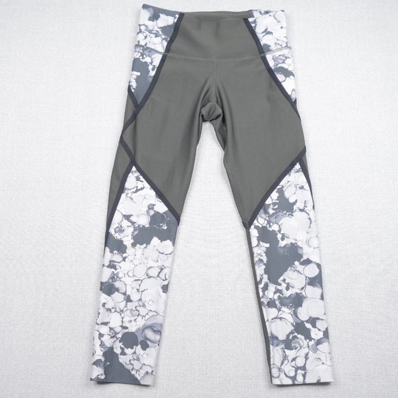 Under Armour Leggings Women Medium Gray Heatgear Compression Stretch Crop - Picture 1 of 10